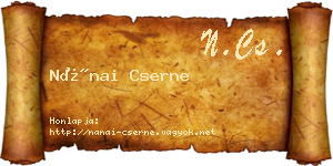 Nánai Cserne névjegykártya
